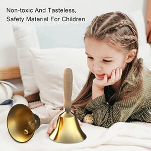 Hand Bell - Hand Call Bell with Brass Solid Wood Handle,Very Loud Handbell，3.15 Inch Large Hand Bell ，Hand Bells for Kids and Adults, Used for Weddings, School Classroom，Service and Game