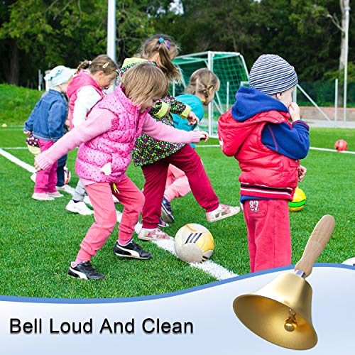 Hand Bell - Hand Call Bell with Brass Solid Wood Handle,Very Loud Handbell，3.15 Inch Large Hand Bell ，Hand Bells for Kids and Adults, Used for Weddings, School Classroom，Service and Game