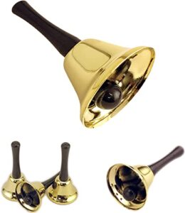 ifavor123 gold steel hand bell for wedding events decoration, call bell, alarm, jingles (1 pc. gold bell)