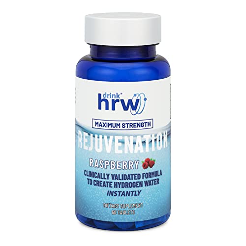 DrinkHRW Rejuvenation Hydrogen Water Tablets Clinically Shown to Increase Alertness and Improve Fitness Recovery Maximum Strength Highest Delivering Dose of Molecular Hydrogen (Raspberry 60 Tablets)