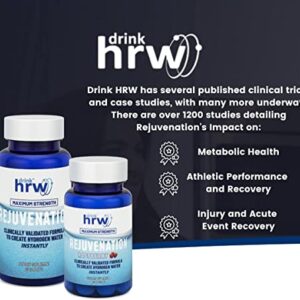 DrinkHRW Rejuvenation Hydrogen Water Tablets Clinically Shown to Increase Alertness and Improve Fitness Recovery Maximum Strength Highest Delivering Dose of Molecular Hydrogen (Raspberry 60 Tablets)