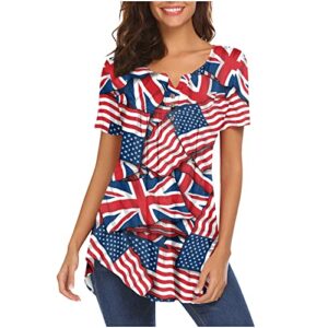 independence day womens summer short sleeve tops american flag print shirts generic, blouses for women women’s long sleeve t-shirts with split girls summer tops memorial day shirts for women plus