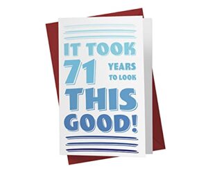 71st birthday card for him her – 71st anniversary card for dad mom – 71 years old birthday card for brother sister friend – happy 71st birthday card for men women | karto – to look this good