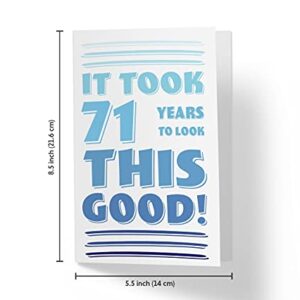71st Birthday Card for Him Her - 71st Anniversary Card for Dad Mom - 71 Years Old Birthday Card for Brother Sister Friend - Happy 71st Birthday Card for Men Women | Karto – to Look This Good