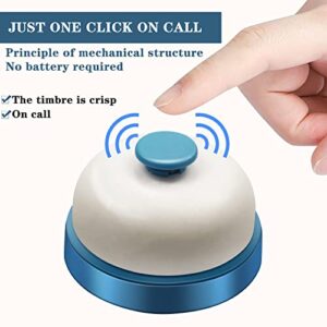 Call Bell,Service Bell Desk Bell Dinner Desk Bell Front Desk Bell,2.8 inch Metal Anti-Rust Desktop Call Bell for Hotels,Restaurants,Offices, Schools,Reception (Blue)