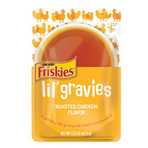 friskies purina lil’ gravies roasted chicken flavor cat food complement – (16) 1.55 oz. pouches