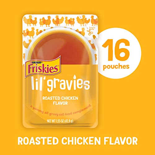 Friskies Purina Lil' Gravies Roasted Chicken Flavor Cat Food Complement - (16) 1.55 oz. Pouches