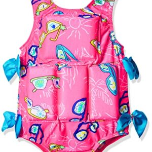 My Pool Pal Girls' Flotation Swimsuit, Pink Sunglasses, Extra Small