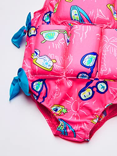 My Pool Pal Girls' Flotation Swimsuit, Pink Sunglasses, Extra Small