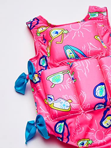 My Pool Pal Girls' Flotation Swimsuit, Pink Sunglasses, Extra Small