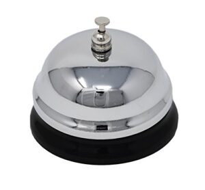 compact hotel style call bell. service bell in silver finish with black base – by home-x