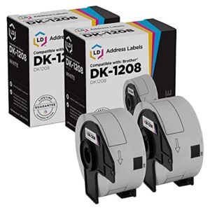 ld products compatible address label replacement for brother labels dk-1208 1.4 in x 3.5 in for use in ptouch ql1050 ql-1050n ql-1060n ql-500 ql-500ec ql-550 ql-570 & ql-570vm (400 labels, 2-pack)