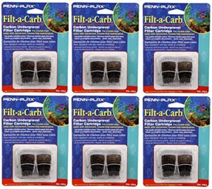 penn plax filt-a-carb for multi-pore and undergravel “e” filters- 12 total (6 packs with 2 per pack)