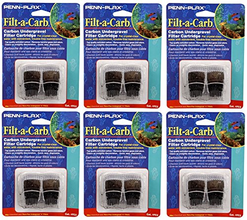 Penn Plax Filt-A-Carb for Multi-Pore and Undergravel "E" Filters- 12 Total (6 Packs with 2 per pack)