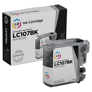 ld compatible ink cartridge replacement for brother lc107bk super high yield (black)