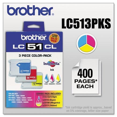 BRTLC513PKS - Brother LC513PKS Tri-Color Ink Cartridge