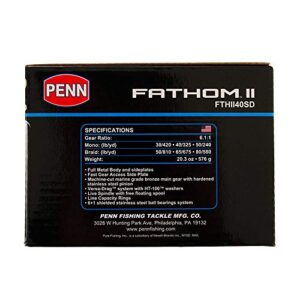 Penn FTHII40SD Fathom II Star Drag Reel, 7 Brg, 6.1:1, Rnd,420/30#