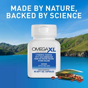 OmegaXL Joint Support Supplement - Natural Muscle Support, Green Lipped Mussel Oil, Soft Gel Pills, Drug-Free, 60 Count + HeartXL 30 Count, High Potency Omega-7 Blend