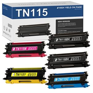 nucala compatible tn115bk tn115c tn115m tn115y tn115 tn-115 toner cartridge replacement for brother mfc-9440cn mfc-9840cdw hl-4040cn hl-4040cdn dcp-9045cdn dcp-9042cd printer (5-pack, 2bk+1c+1m+1y )