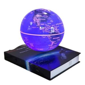 aryellys floating globe led light with book style base for office decor and home decor – cool stuff levitation globe for office desk, great gamer gifts and gadgets for men, birthday gifts for teachers, fathers, and brother