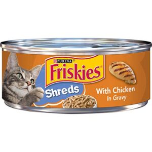 purina friskies gravy wet cat food, shreds with chicken – (24) 5.5 oz. cans