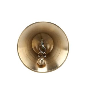 Extra Loud Solid Brass Hand Call Bell with Wooden Handle