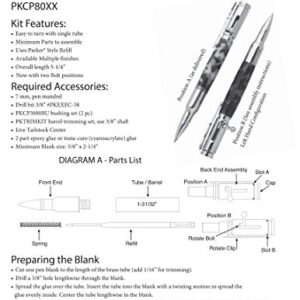 Penn State Industries PKCP8020 Bolt Action 30 Cal Ballpoint Pen Kit Woodturning Project (10, Gun Metal)