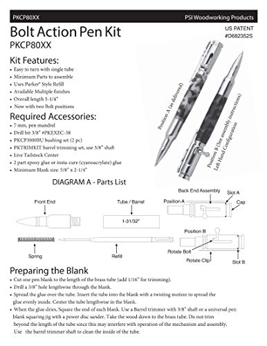 Penn State Industries PKCP8020 Bolt Action 30 Cal Ballpoint Pen Kit Woodturning Project (10, Gun Metal)