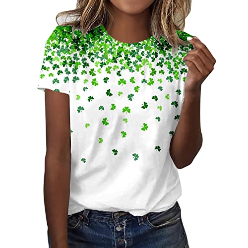 Womens St Patricks Day Shirt Trendy St. Patrick's Day Tees Tee Shirt Tshirts T-Shirt Long Sleeve Spring Blouse Tops