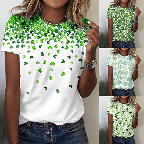 Womens St Patricks Day Shirt Trendy St. Patrick's Day Tees Tee Shirt Tshirts T-Shirt Long Sleeve Spring Blouse Tops