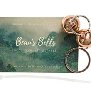 2 Extra Loud Cat & Dog Bells | Pet Tracker | Save Birds & Wildlife | Luxury Handmade Copper | Beau's Bells (Medium)