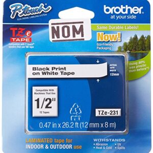 Brother Laminated Black on White Tape (TZe231) (3 Pack)