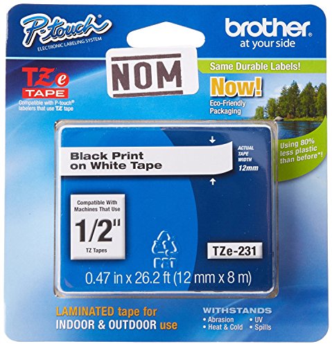 Brother Laminated Black on White Tape (TZe231) (3 Pack)