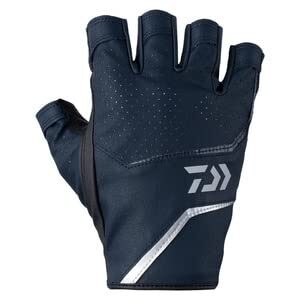 daiwa dg-2323 faux leather gloves, 5-piece cut, navy, l