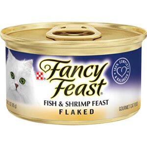 purina fancy feast wet cat food, flaked fish & shrimp feast – (24) 3 oz. cans