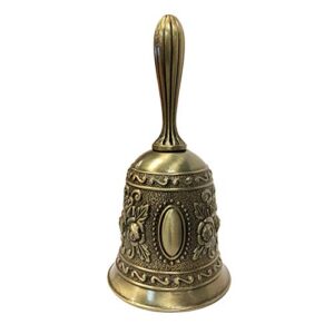 ifavor123 ornate hand bell intricately embellished multi-purpose call bell (bronze)