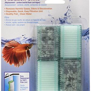 Penn-Plax Small World Replacement Aquarium Filter Media Cartridges (2 Pack) – Safe for Freshwater and Saltwater Setups, SWF1C