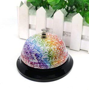 floral bell ringers for teachers – front desk bell for hotel, restaurant reception desk bell for service – classroom bell ringer attention bell – ringer bell to ring for service bell for desk ksi