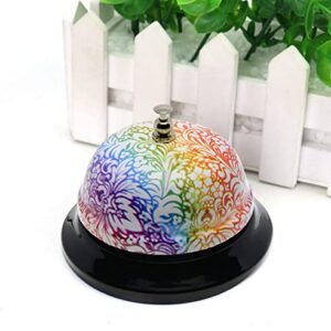 Floral Bell Ringers for Teachers - Front Desk Bell for Hotel, Restaurant Reception Desk Bell for Service - Classroom Bell Ringer Attention Bell - Ringer Bell to Ring for Service Bell for Desk KSI