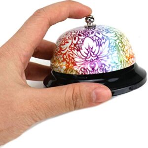 Floral Bell Ringers for Teachers - Front Desk Bell for Hotel, Restaurant Reception Desk Bell for Service - Classroom Bell Ringer Attention Bell - Ringer Bell to Ring for Service Bell for Desk KSI