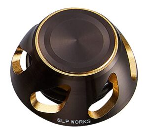 daiwa slp works 22 slpw spinning handle cap, s2, black/gold