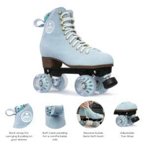 BTFL Pro Roller Skates Women, Kids or Men - Genuine Suede, Ideal for Outdoor Skating, Rink, Artistic and Rhythmic Skating. Stylish Colors Available. (Scarlett Pro US Women´s: 08 / US Men´s: 6.5)