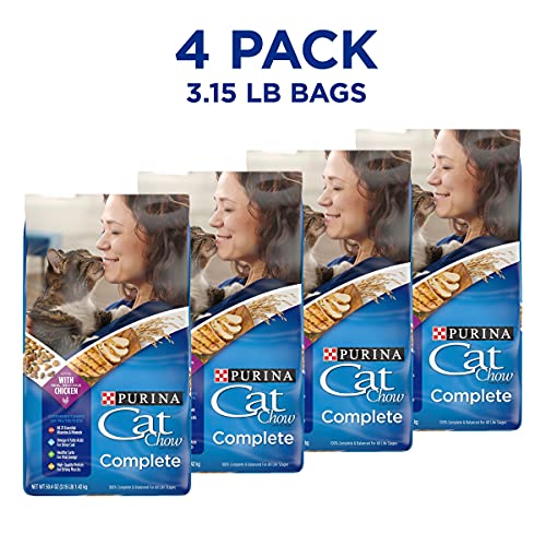 Purina Cat Chow High Protein Dry Cat Food, Complete - (4) 3.15 Lb. Bags