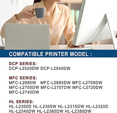 Compatible High Yield TN-630 TN630 Toner Cartridge Replacement for Brother TN630 DCP-L2540DW MFC-L2680W L2685DW HL-L2300D L2305W L2315DW L2320D L2340DW L2360DW L2380DW Printer, 2 Pack Black