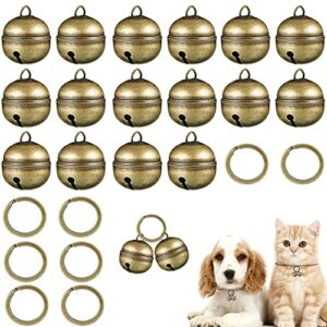 dog collar bell 16strings in 8 pieces pet bells for collar loud brass cat bells for collar with key rings vintage bronze jingle bells for doorbell potty training