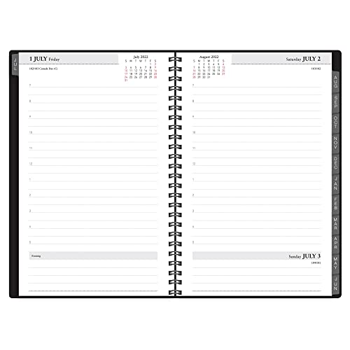 Office Depot® Brand 14-Month Daily Academic Planner, 5" x 8", 30% Recycled, Black, July 2022 To August 2023