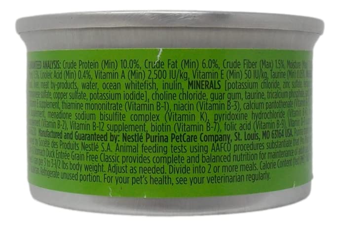 Pro Plan Wet Grain Free Cat Food Sensitive Skin and Stomach Formula 2 Flavor 6 Can Sampler Bundle with Catnip Toy, (3) Each: Arctic Char Fish, Duck Entree (3 Ounces)