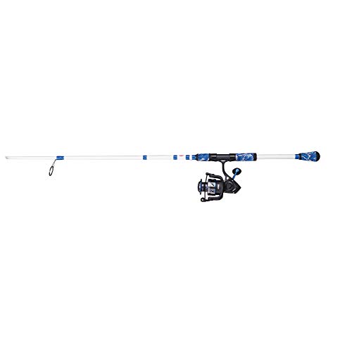 PENN Fishing Battle Spinning Reel and Fishing Rod Combo, black/white/blue, 5000 reel size - 7' - medium heavy - 1pc (BTLIII5000LE701MH)