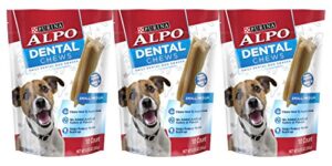 purina alpo dental chews 10 count (pack of 3) small/medium daily dental dog snacks
