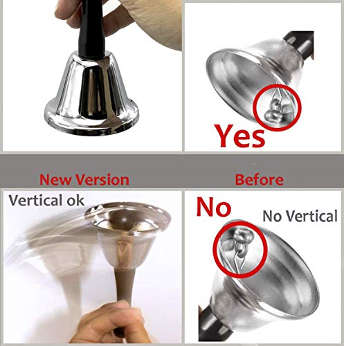 Adorox Silver Steel Hand Bell for Wedding Events Decoration, Call Bell, Alarm, Jingles (2)